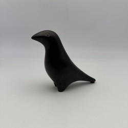 Oiseau Céramique Noire Minimaliste | Style Jouve Années 50