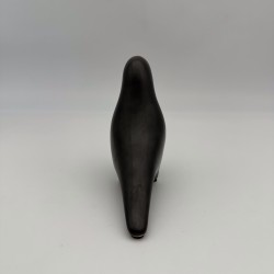 Minimalist Black Ceramic Bird | Georges Jouve Style 1950s