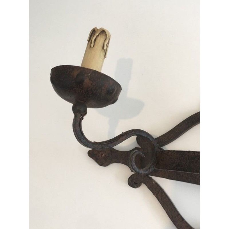 Large Wrought Iron Wall Sconce