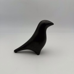 Oiseau Céramique Noire Minimaliste | Style Jouve Années 50