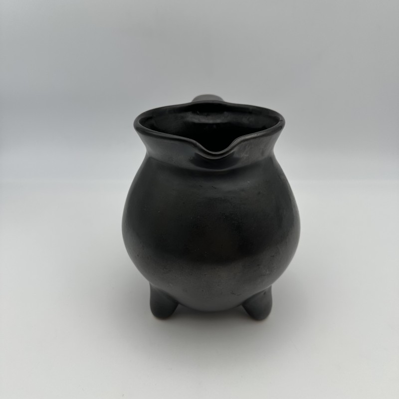 Black Ceramic Tripod Pitcher | 1950s-1960s Studio Pottery