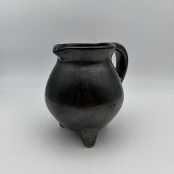 Black Ceramic Tripod Pitcher | 1950s-1960s Studio Pottery