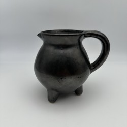 Black Ceramic Tripod Pitcher | 1950s-1960s Studio Pottery
