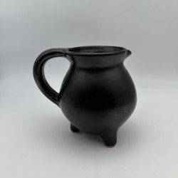 Black Ceramic Tripod Pitcher | 1950s-1960s Studio Pottery