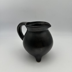Black Ceramic Tripod Pitcher | 1950s-1960s Studio Pottery