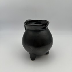 Black Ceramic Tripod Pitcher | 1950s-1960s Studio Pottery