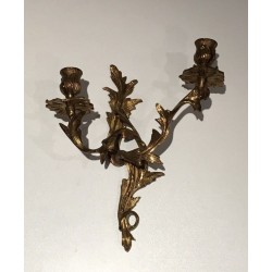 Pair of Louis the 15th style Gold Gilt Bronze Sconces