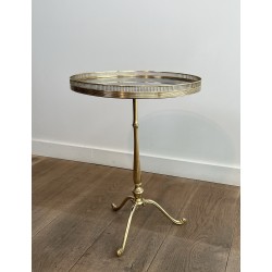 Brass & Eglomise Mirror Guéridon | Maison Jansen Circa 1940