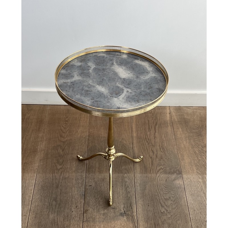 Guéridon Laiton & Miroir Églomisé | Maison Jansen Vers 1940