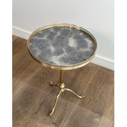 Brass & Eglomise Mirror Guéridon | Maison Jansen Circa 1940