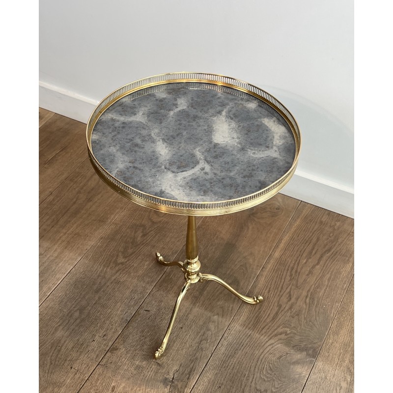 Brass & Eglomise Mirror Guéridon | Maison Jansen Circa 1940