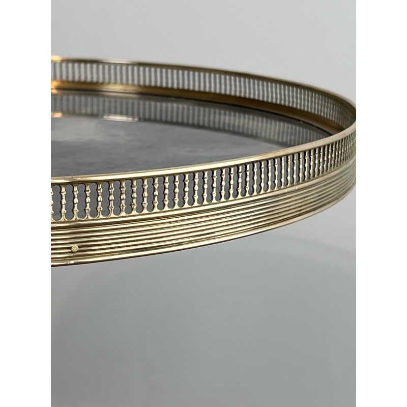 Guéridon Laiton & Miroir Églomisé | Maison Jansen Vers 1940