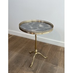 Guéridon Laiton & Miroir Églomisé | Maison Jansen Vers 1940