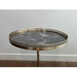 Guéridon Laiton & Miroir Églomisé | Maison Jansen Vers 1940