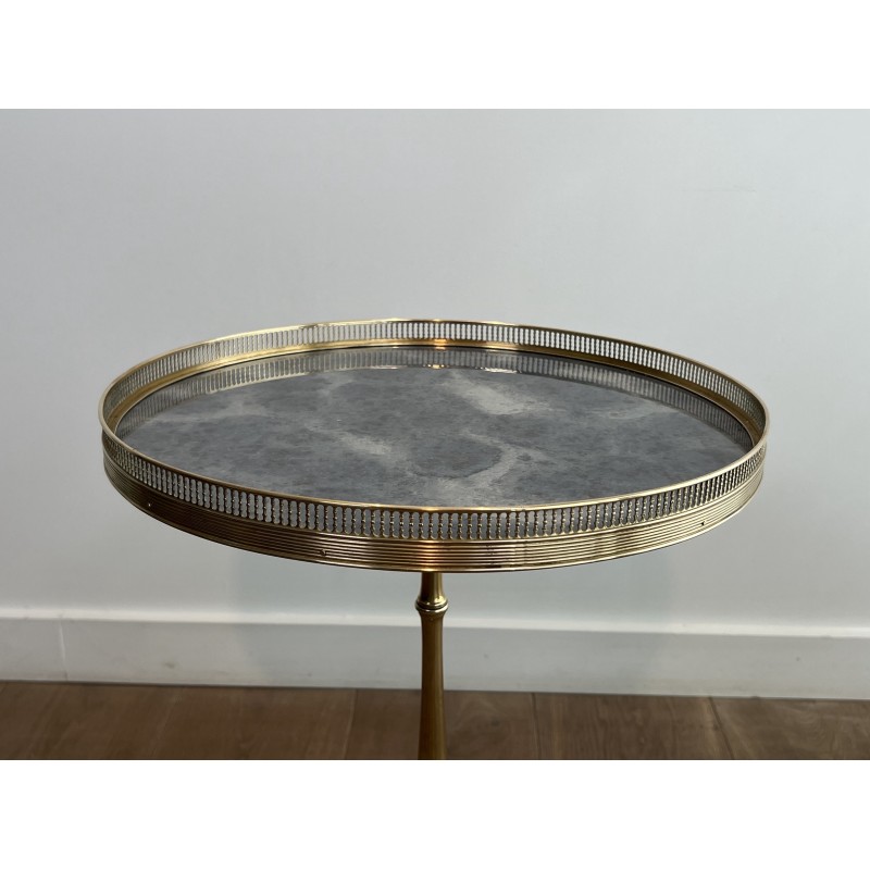 Guéridon Laiton & Miroir Églomisé | Maison Jansen Vers 1940