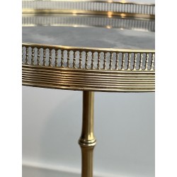 Guéridon Laiton & Miroir Églomisé | Maison Jansen Vers 1940