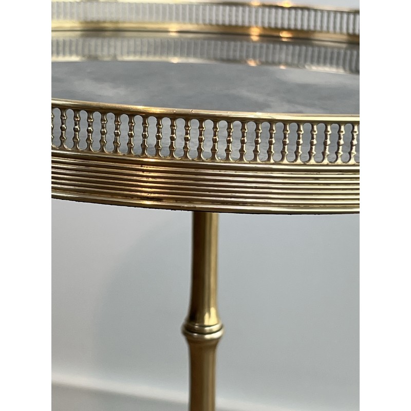 Guéridon Laiton & Miroir Églomisé | Maison Jansen Vers 1940