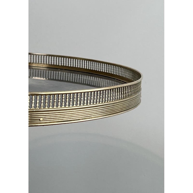 Guéridon Laiton & Miroir Églomisé | Maison Jansen Vers 1940