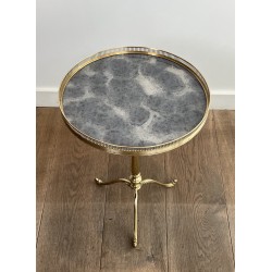 Guéridon Laiton & Miroir Églomisé | Maison Jansen Vers 1940