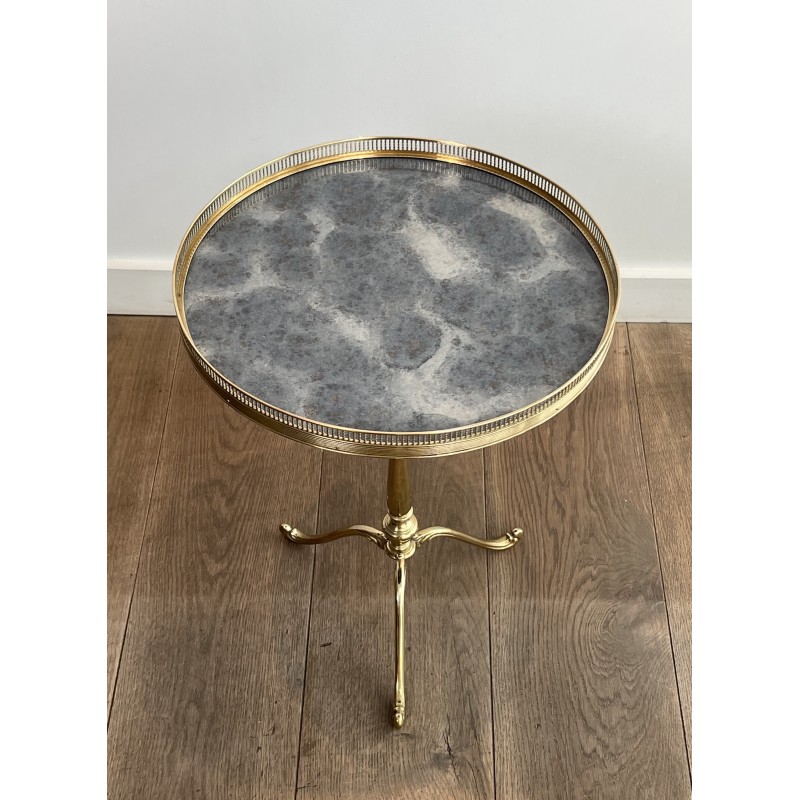 Guéridon Laiton & Miroir Églomisé | Maison Jansen Vers 1940