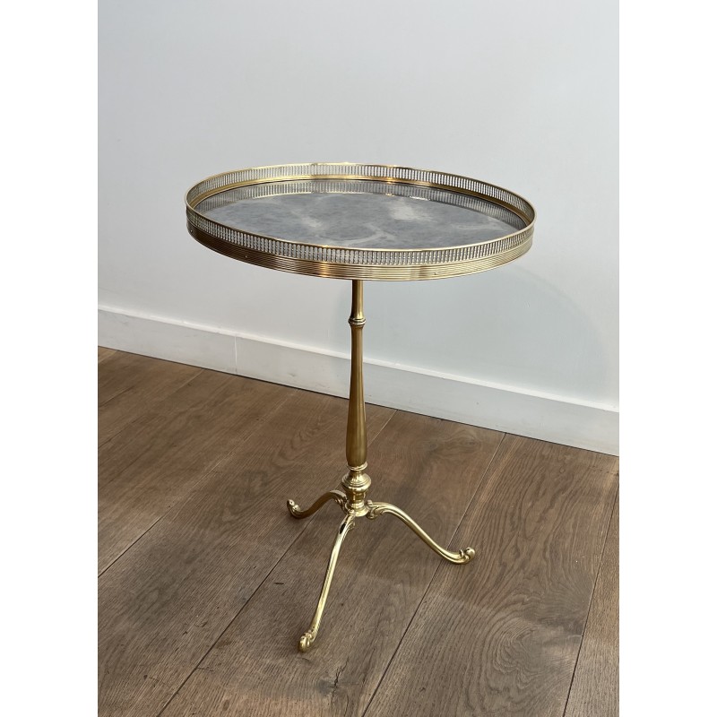Guéridon Laiton & Miroir Églomisé | Maison Jansen Vers 1940