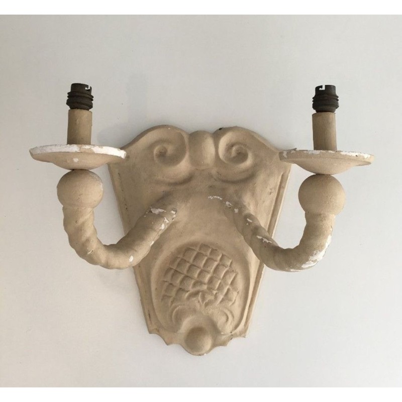 Paire d'Appliques en Plâtre