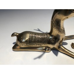 Engraved Bronze Stag Sculptures | 1970s French Animalier Art