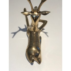 Engraved Bronze Stag Sculptures | 1970s French Animalier Art