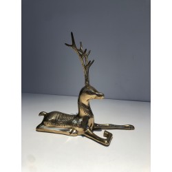 Engraved Bronze Stag Sculptures | 1970s French Animalier Art