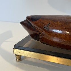 Duck Wood & Brass Lamp | De Stijl Edition 1970s