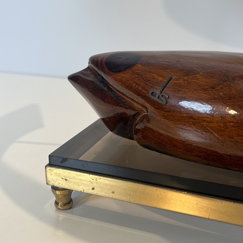 Duck Wood & Brass Lamp | De Stijl Edition 1970s