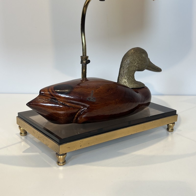Duck Wood & Brass Lamp | De Stijl Edition 1970s