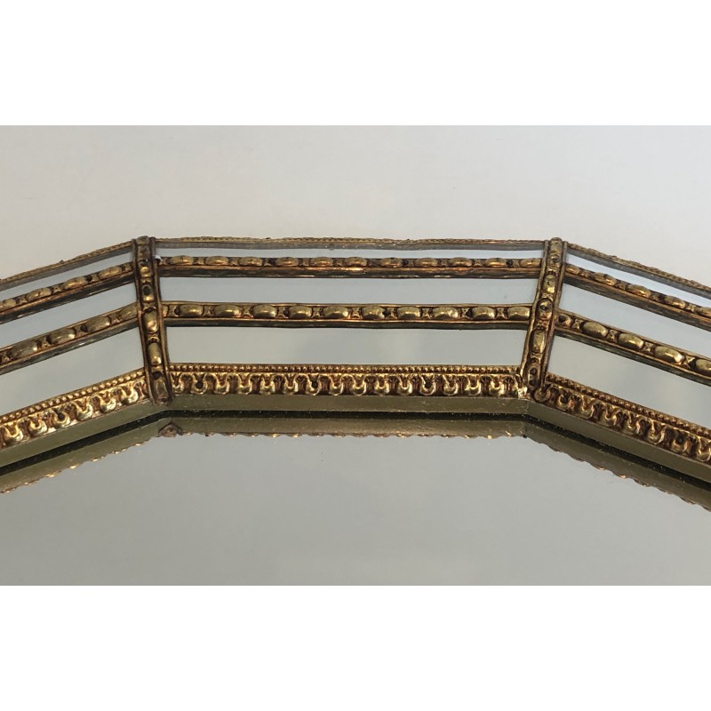 Miroir Octogonal Multi-Facettes Guirlandes Laiton | Années 70
