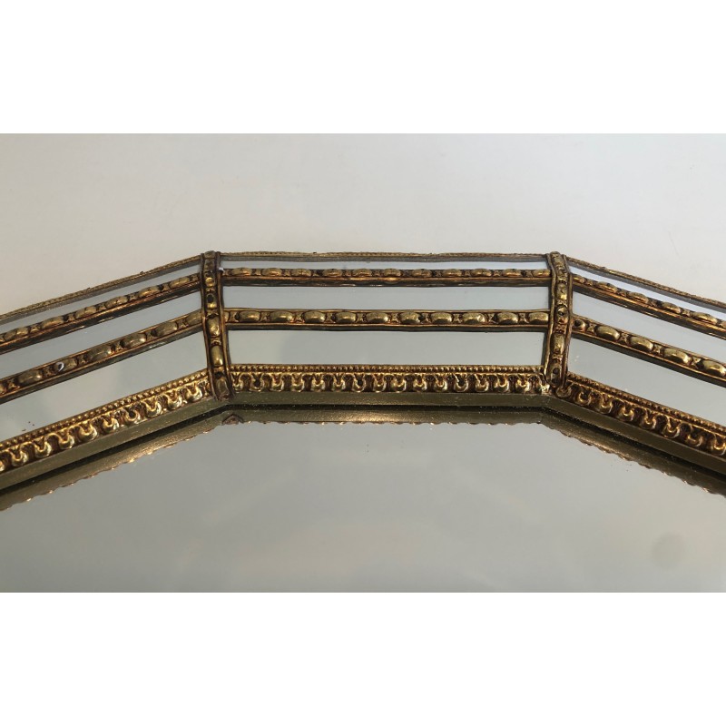 Miroir Octogonal Multi-Facettes Guirlandes Laiton | Années 70