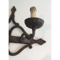Large Wrought Iron Wall Sconce