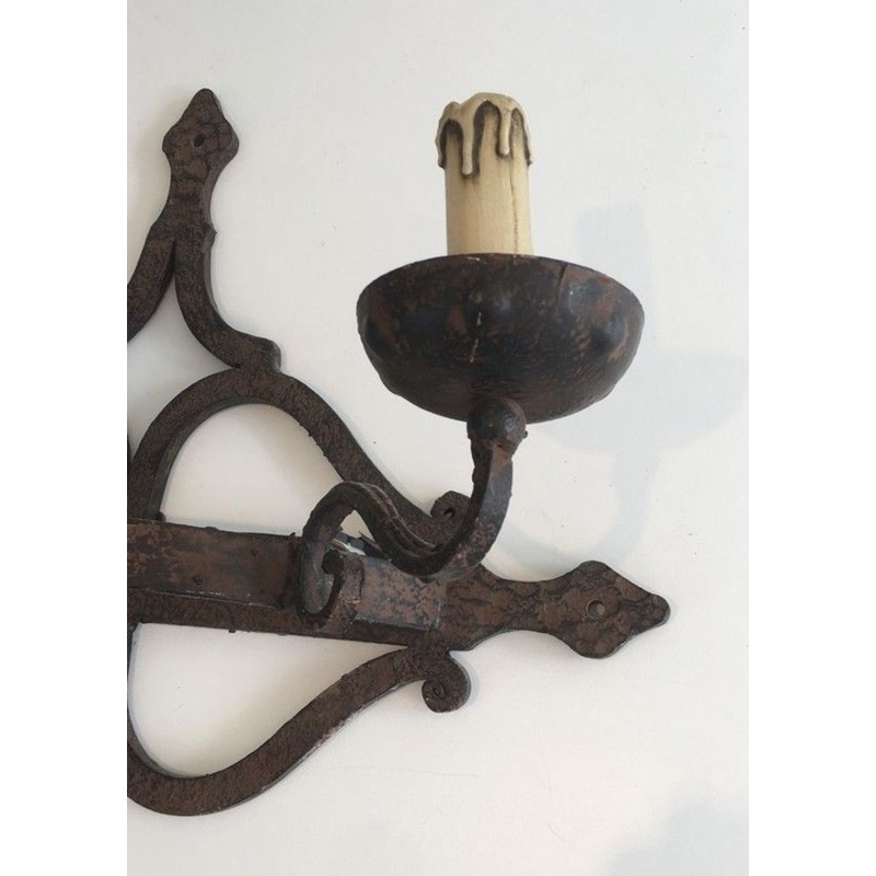 Large Wrought Iron Wall Sconce