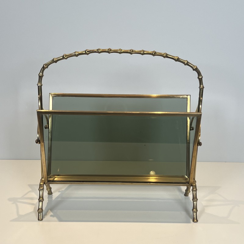 Porte-Revues Laiton Faux-Bambou | Maison Baguès Années 1970