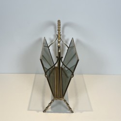 Faux-Bamboo Brass Magazine Rack | Maison Baguès 1970s