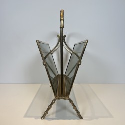 Porte-Revues Laiton Faux-Bambou | Maison Baguès Années 1970