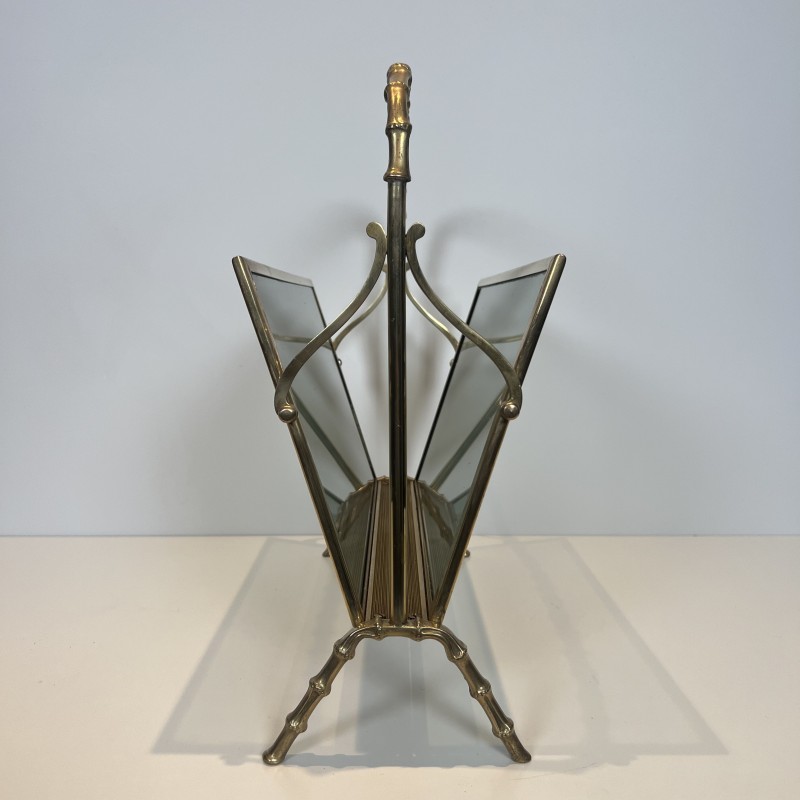 Porte-Revues Laiton Faux-Bambou | Maison Baguès Années 1970