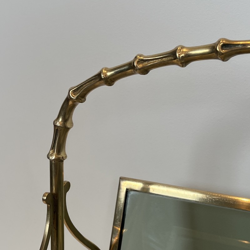 Faux-Bamboo Brass Magazine Rack | Maison Baguès 1970s