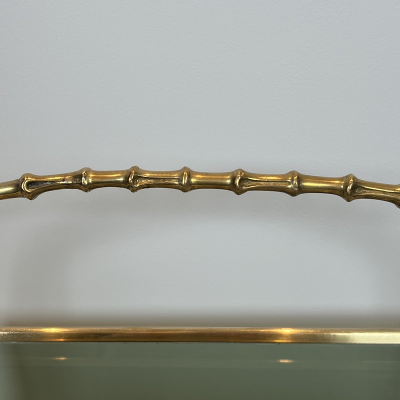 Faux-Bamboo Brass Magazine Rack | Maison Baguès 1970s