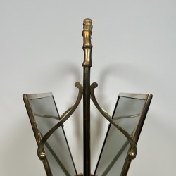 Faux-Bamboo Brass Magazine Rack | Maison Baguès 1970s