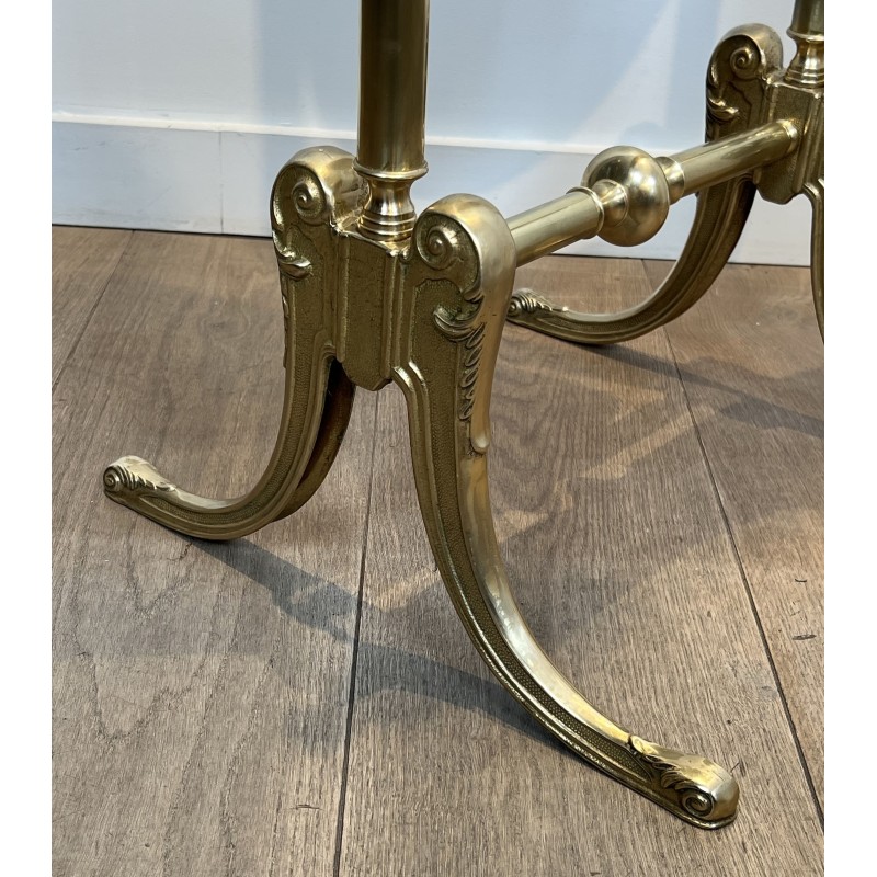 Brass Cheval Mirror Psyché | Vintage Neoclassical Standing Mirror