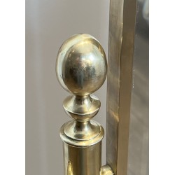 Brass Cheval Mirror Psyché | Vintage Neoclassical Standing Mirror