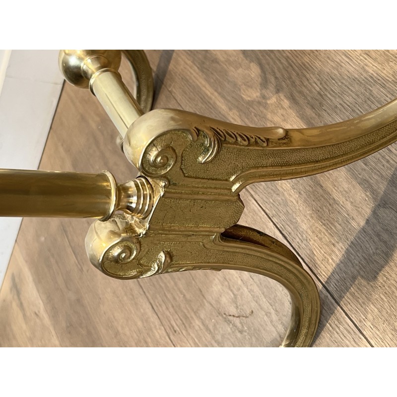 Brass Cheval Mirror Psyché | Vintage Neoclassical Standing Mirror