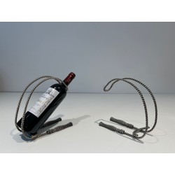 Silver-Plated Rope Bottle Holders | Maria Pergay Style 1970s