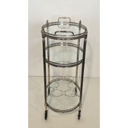 Table Roulante Métal Argenté | Maison Jansen Années 1950-60