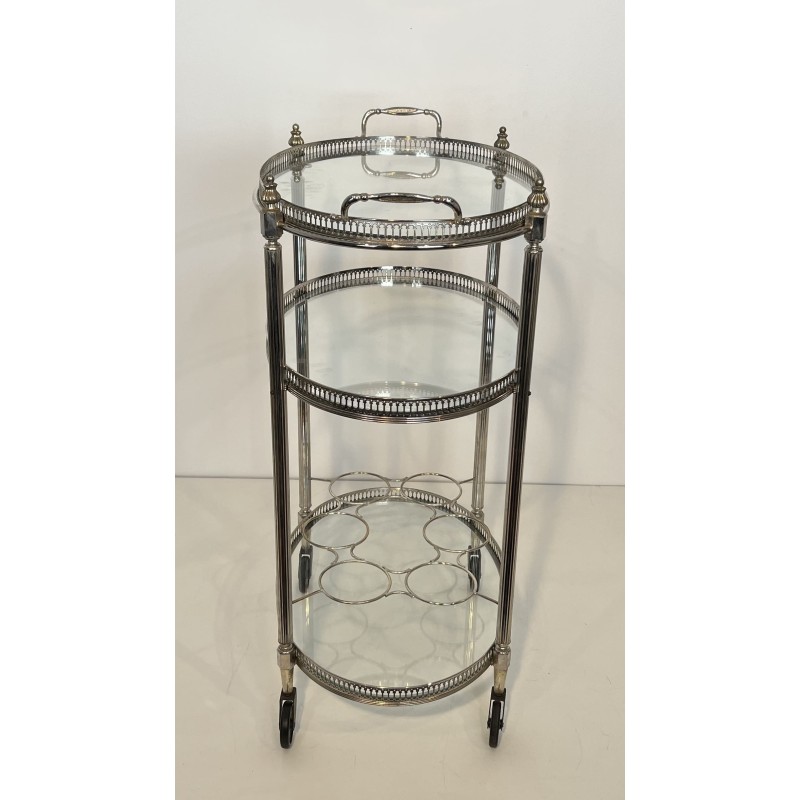 Silver-Plated Bar Cart | Maison Jansen 1950s-1960s Vintage