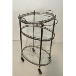 Silver-Plated Bar Cart | Maison Jansen 1950s-1960s Vintage